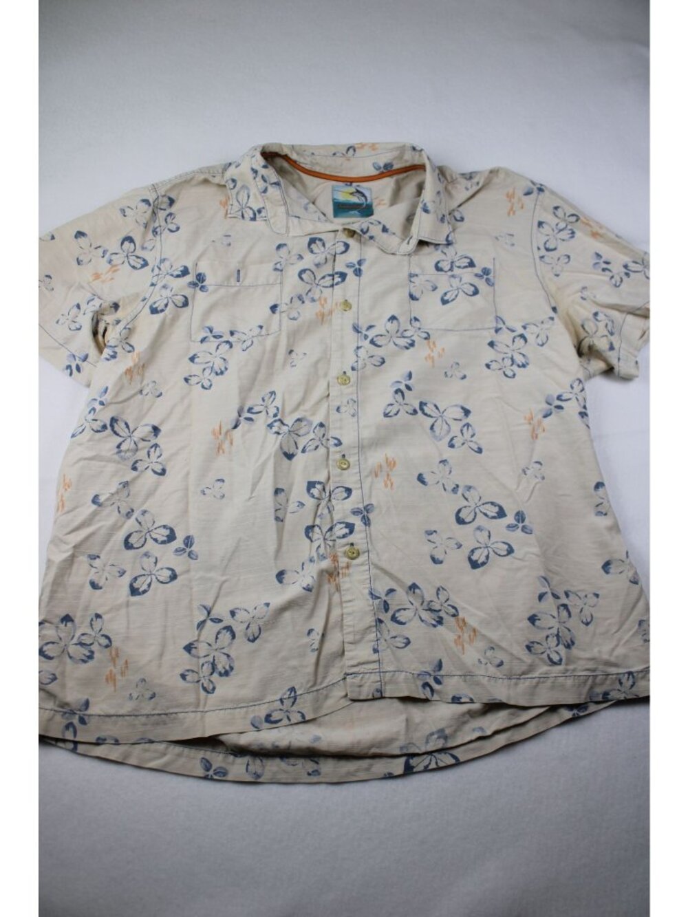 Tommy Bahama Mens Beige Floral Button-Up Shirt
